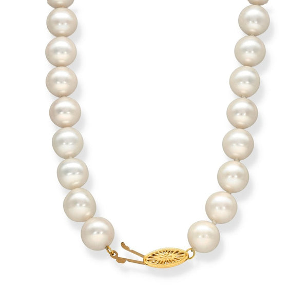 9ct Yellow Gold Pearl Necklace - 20" - 65.1g