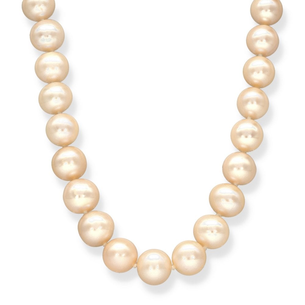 9ct Yellow Gold Cream Pearl Necklace - 20" - 63.8g