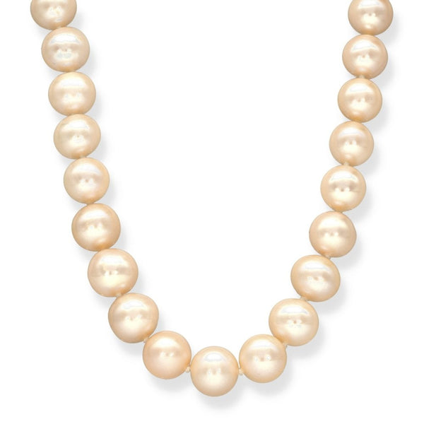 9ct Yellow Gold Cream Pearl Necklace - 20" - 63.8g