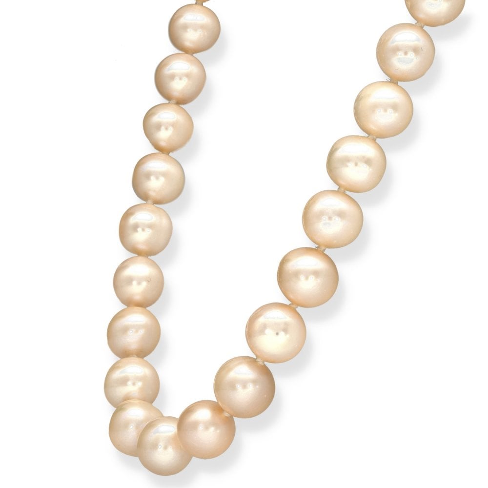9ct Yellow Gold Cream Pearl Necklace - 20" - 63.8g