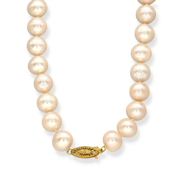 9ct Yellow Gold Cream Pearl Necklace - 20" - 63.8g
