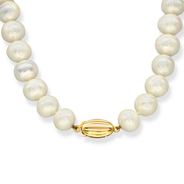 9ct Yellow Gold Pearl Necklace - 16" - 58.9g