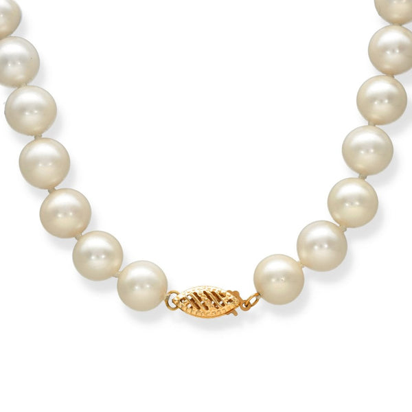 9ct Yellow Gold Pearl Necklace - 18" - 49.4g