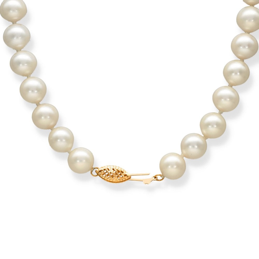 9ct Yellow Gold Pearl Necklace - 18" - 49.4g