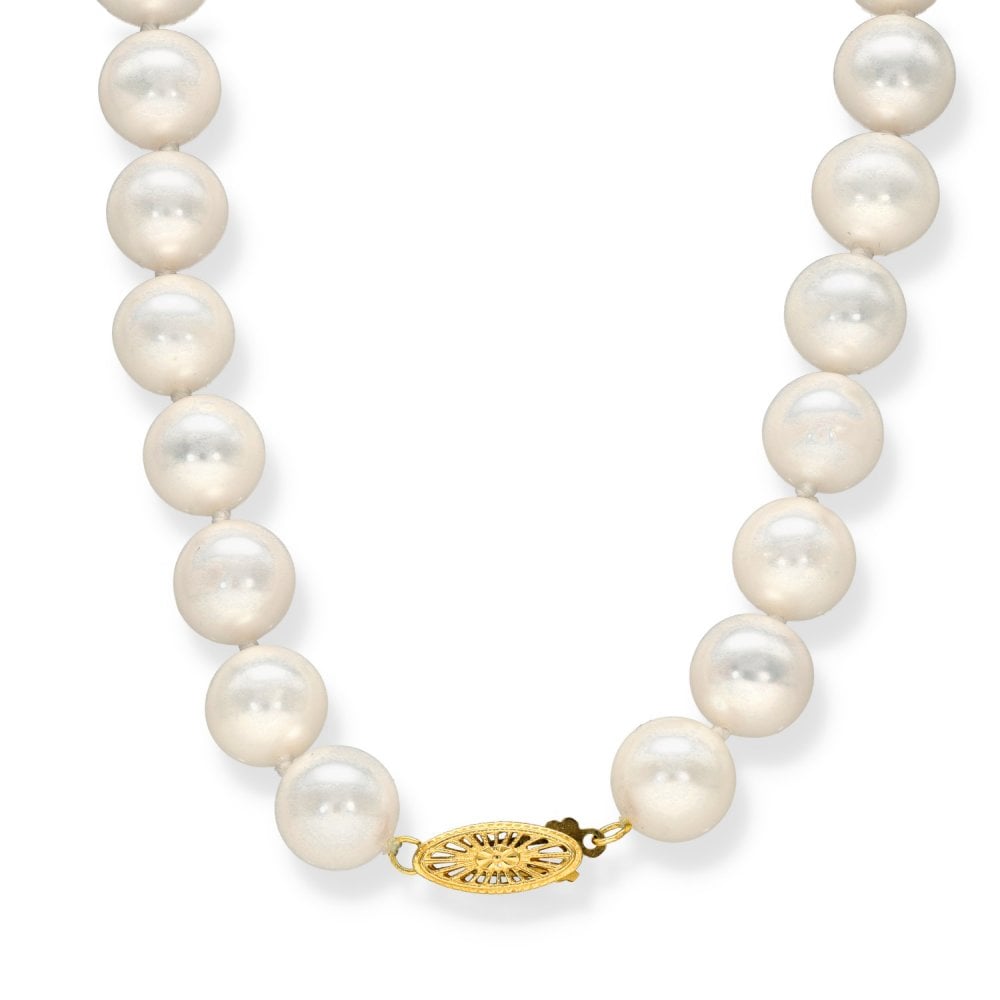 9ct Yellow Gold Pearl Necklace - 18" - 58.4g