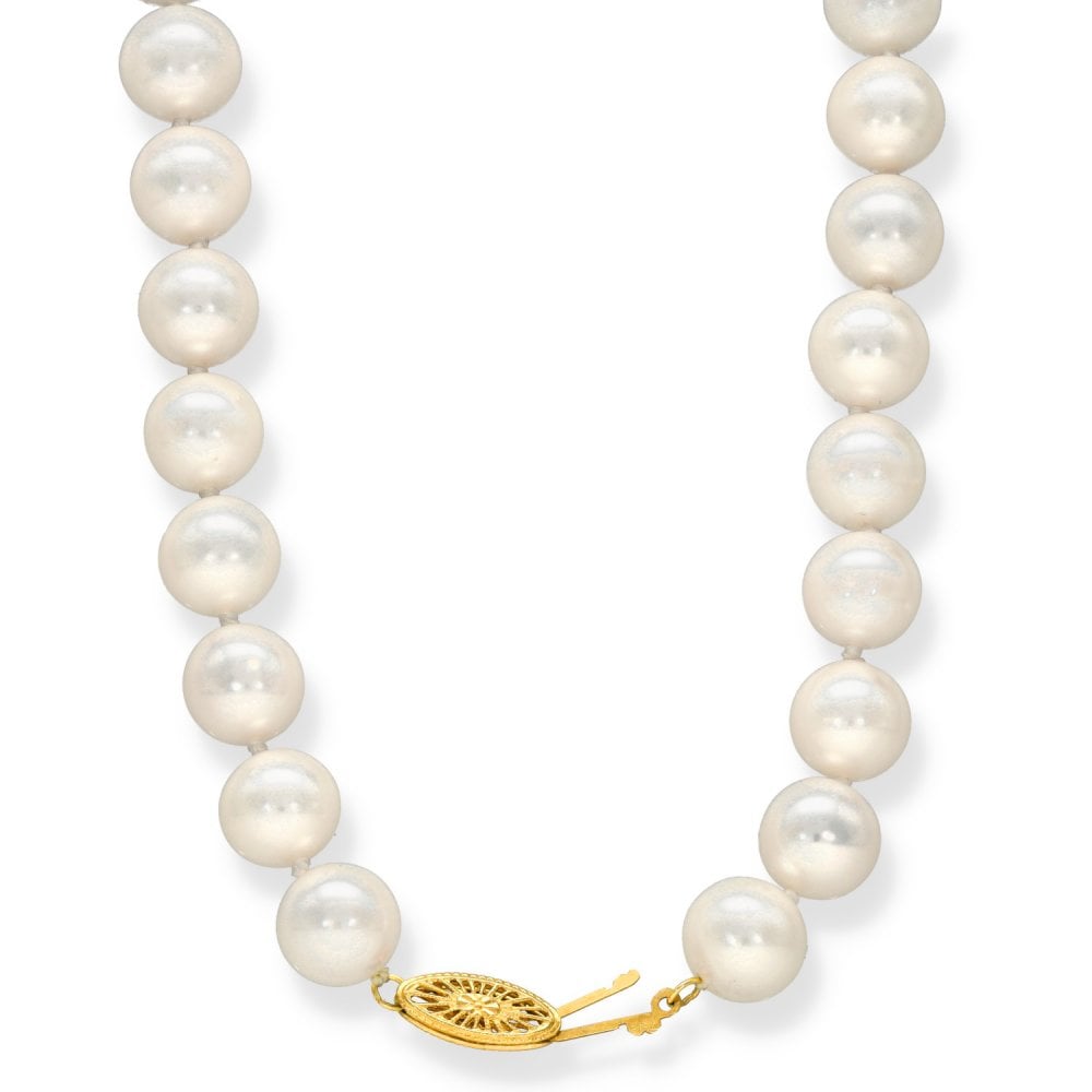 9ct Yellow Gold Pearl Necklace - 18" - 58.4g