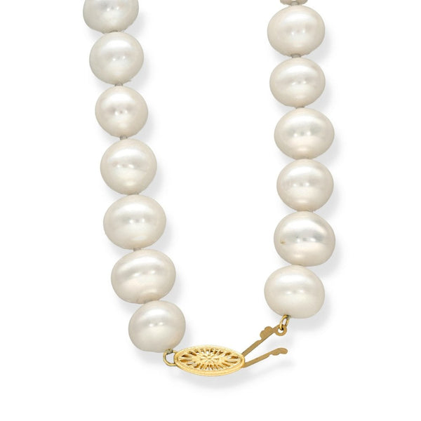 9ct Yellow Gold Pearl Necklace - 18" - 74.4g