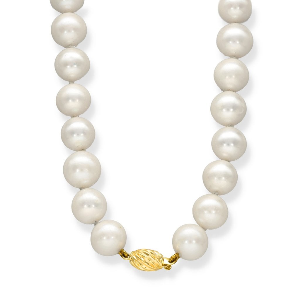 18ct Yellow Gold Pearl Necklace - 18" - 69.0g