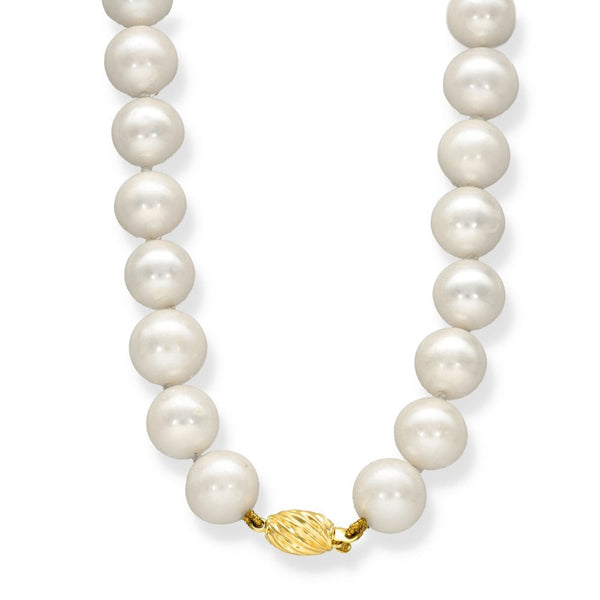 18ct Yellow Gold Pearl Necklace - 18" - 69.0g