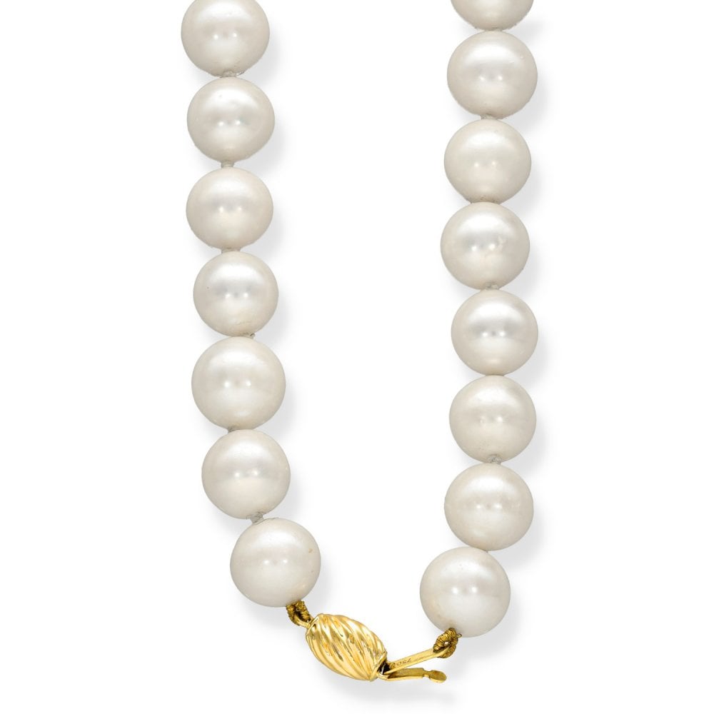 18ct Yellow Gold Pearl Necklace - 18" - 69.0g