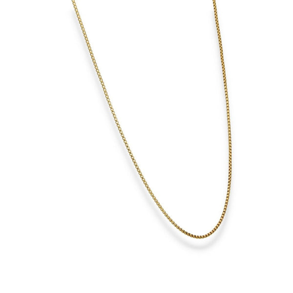 9ct Yellow Gold Fine Box Chain - 20" - 1.6g