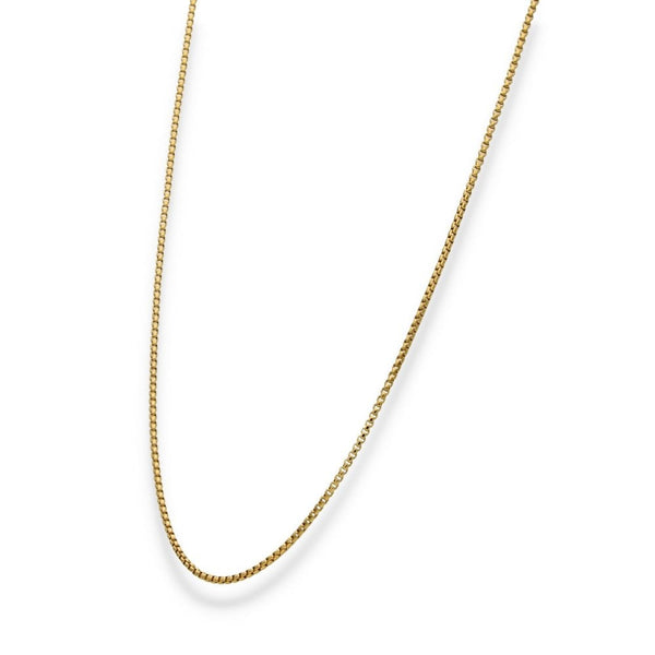 9ct Yellow Gold Fine Box Chain - 20" - 1.6g