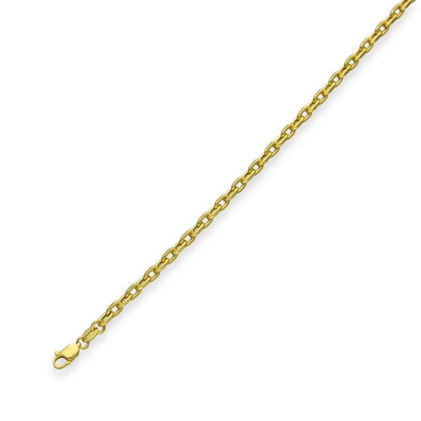 9ct Yellow Gold Hollow Belcher Bracelet - 7.5" - 2.9g