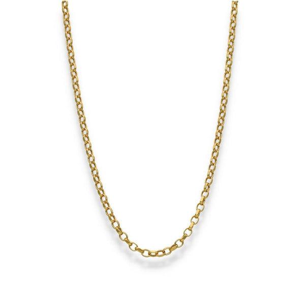 9ct Yellow Gold Oval Belcher Chain - 18" - 3.4g