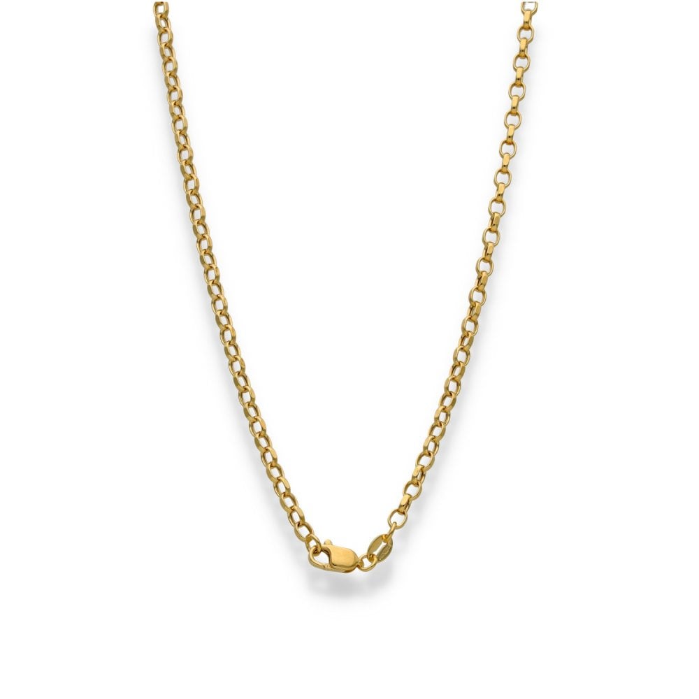 9ct Yellow Gold Oval Belcher Chain - 18" - 3.4g