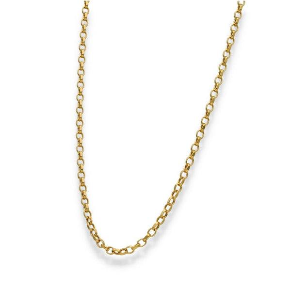 9ct Yellow Gold Oval Belcher Chain - 20" - 3.7g