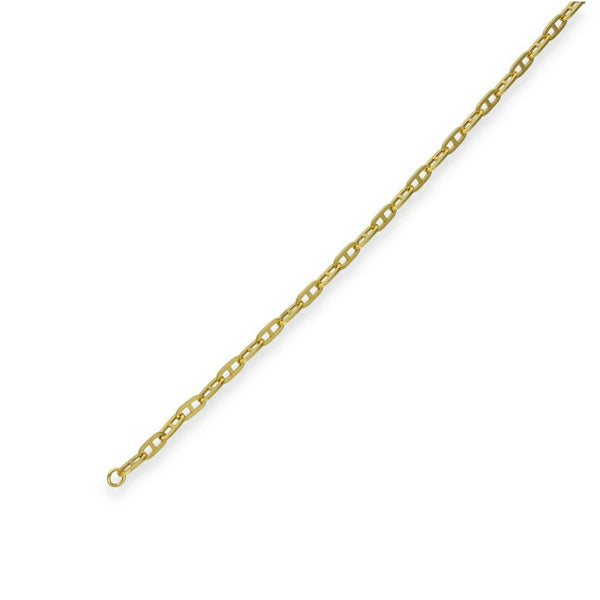9ct Yellow Gold Fine Anchor Bracelet - 7.5" - 3.6g