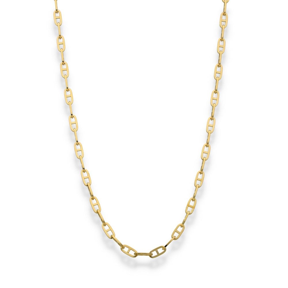 9ct Yellow Gold Fine Anchor Chain - 18" - 3.3g