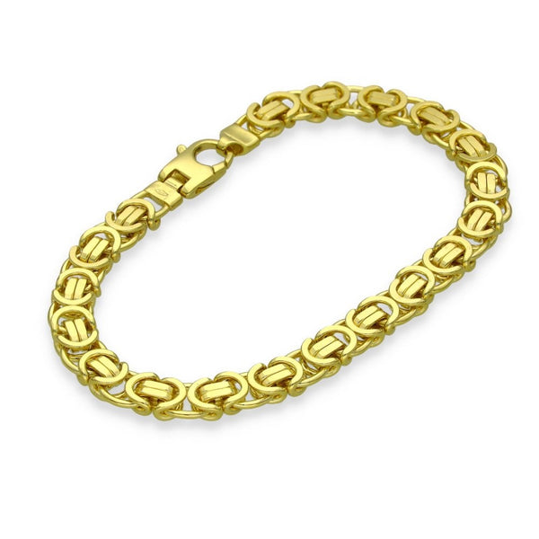 9ct Yellow Gold Byzantine Bracelet - 7.5" - 20.5g