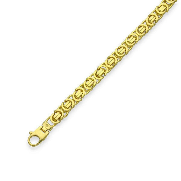 9ct Yellow Gold Byzantine Bracelet - 7.5" - 20.5g