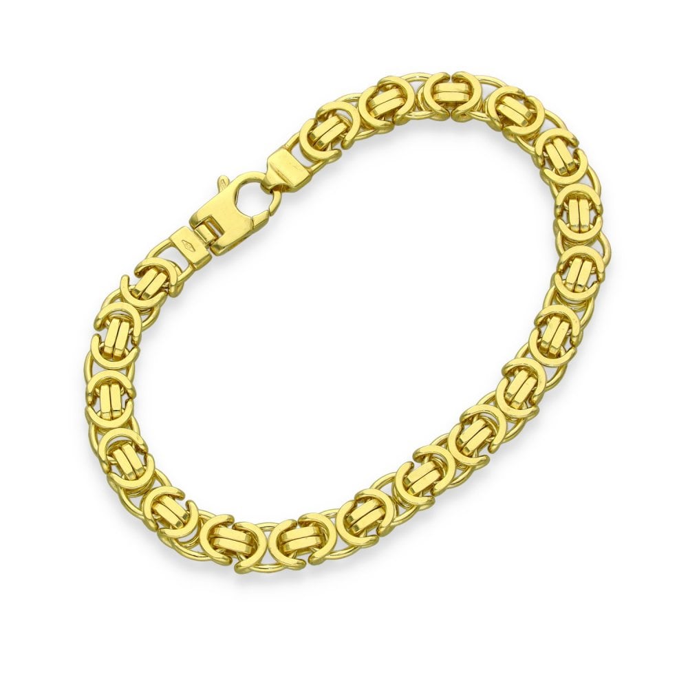 9ct Yellow Gold Byzantine Bracelet - 7.5" - 20.5g