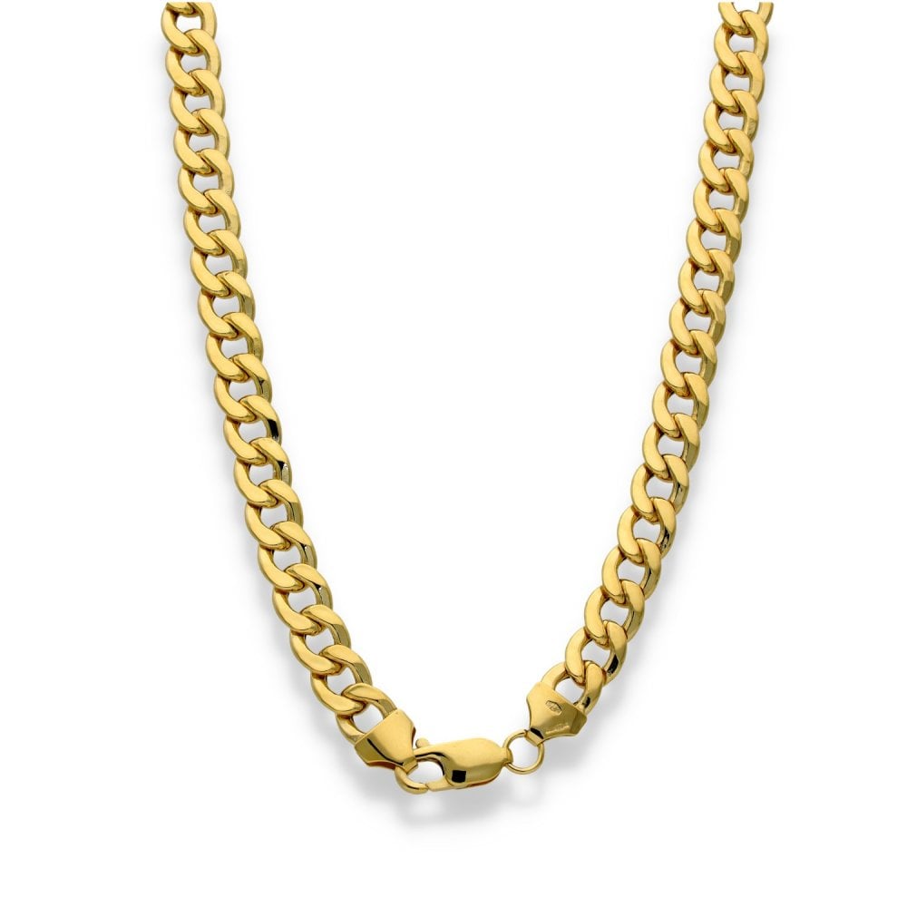9ct Yellow Gold Hollow Curb Chain - 24" - 20.3g