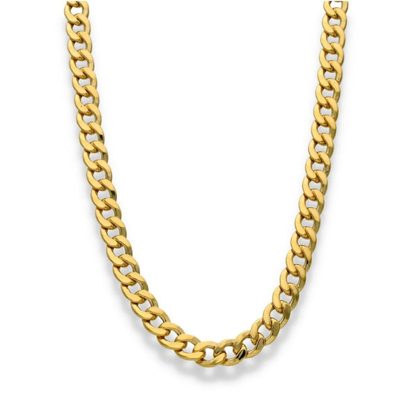 9ct Yellow Gold Hollow Curb Chain - 22" - 18.7g