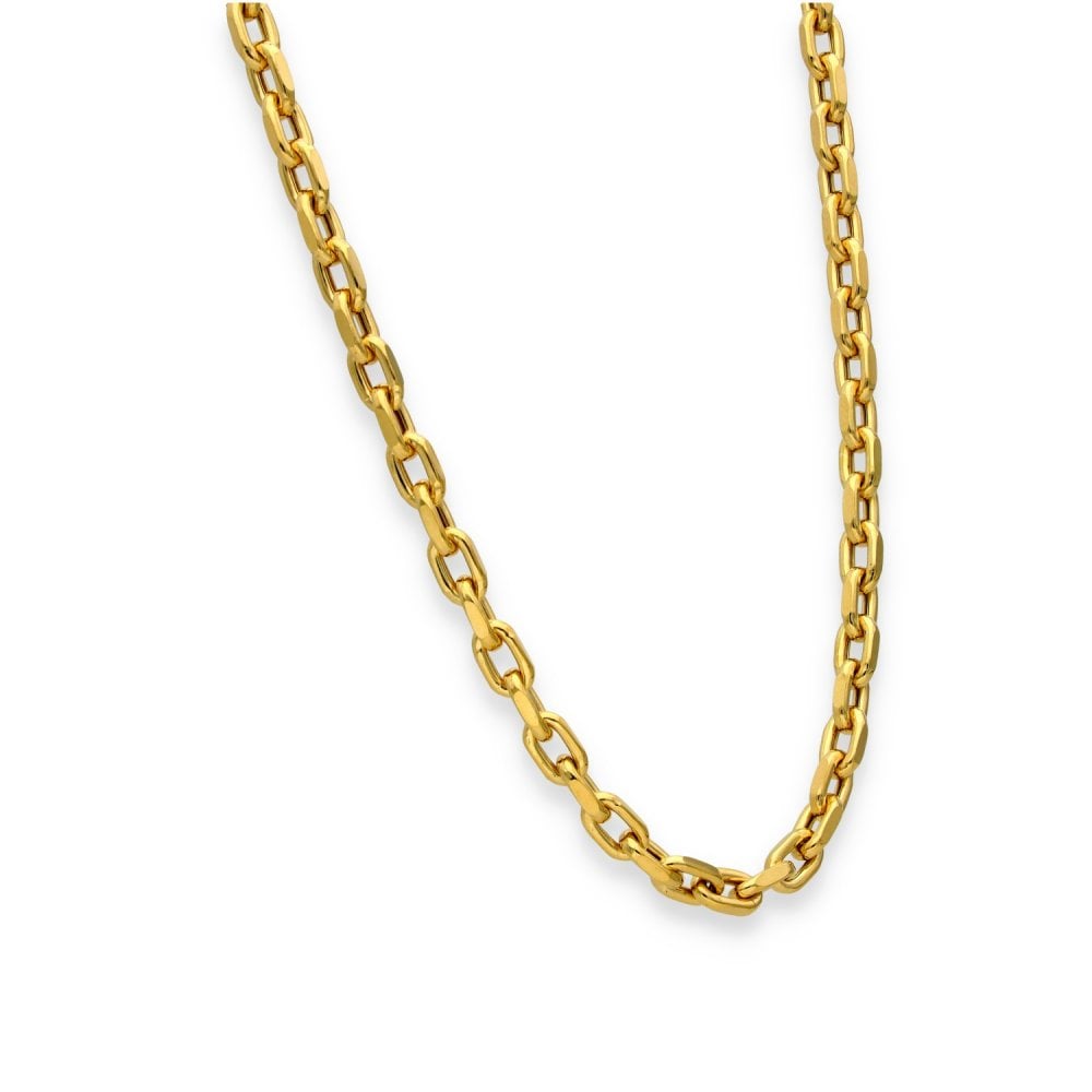 9ct Yellow Gold Hollow Oval Belcher Chain - 18" - 12.0g