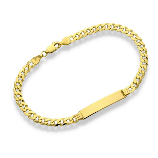 9ct Yellow Gold ID Curb Bracelet - 7.5" - 4.5g