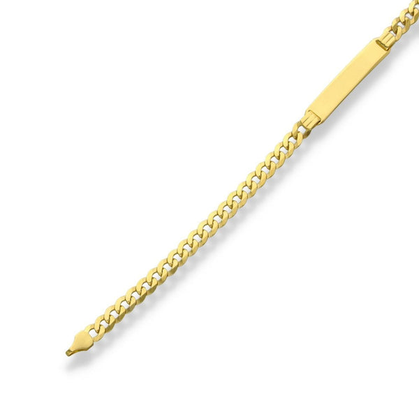 9ct Yellow Gold ID Curb Bracelet - 7.5" - 4.5g