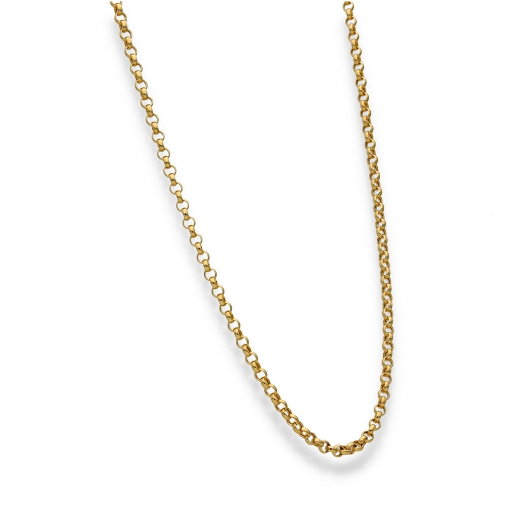 9ct Yellow Gold Round Belcher Chain - 18" - 3.1g