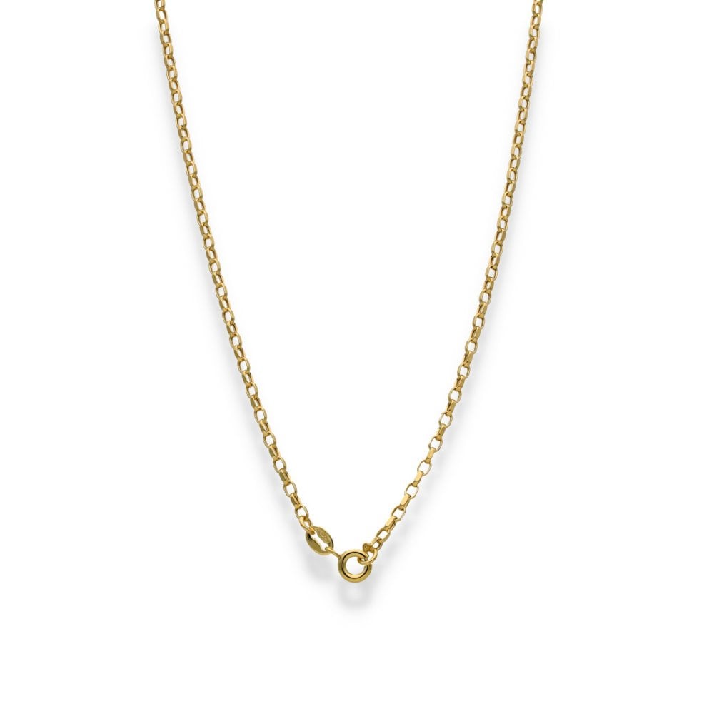 9ct Yellow Gold Oval Belcher Chain - 18" - 1.9g