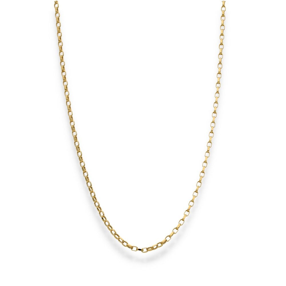 9ct Yellow Gold Oval Belcher Chain - 20" - 2.2g