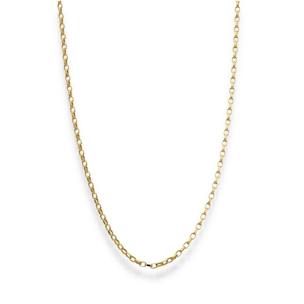9ct Yellow Gold Oval Belcher Chain - 20" - 2.2g