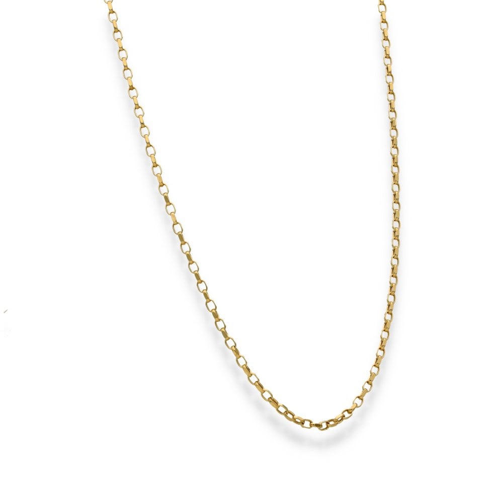 9ct Yellow Gold Oval Belcher Chain - 20" - 2.2g
