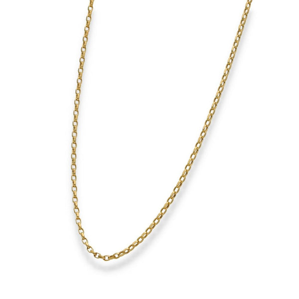 9ct Yellow Gold Oval Belcher Chain - 20" - 2.2g