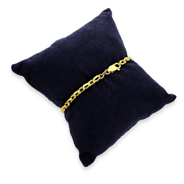 9ct Yellow Gold Hollow Oval Belcher Bracelet - 7.5" - 5.2g