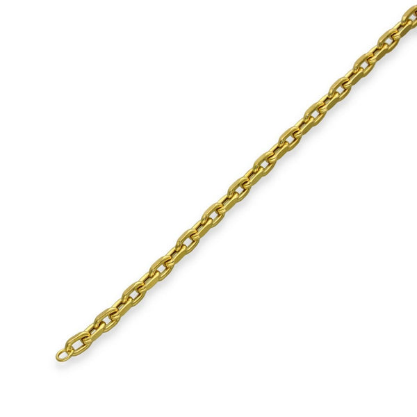9ct Yellow Gold Hollow Oval Belcher Bracelet - 7.5" - 5.2g