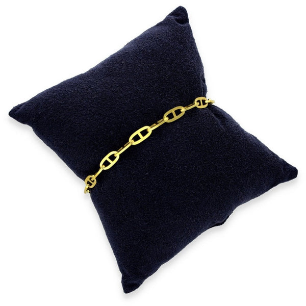 9ct Yellow Gold Anchor Bracelet - 7.5" - 3.7g