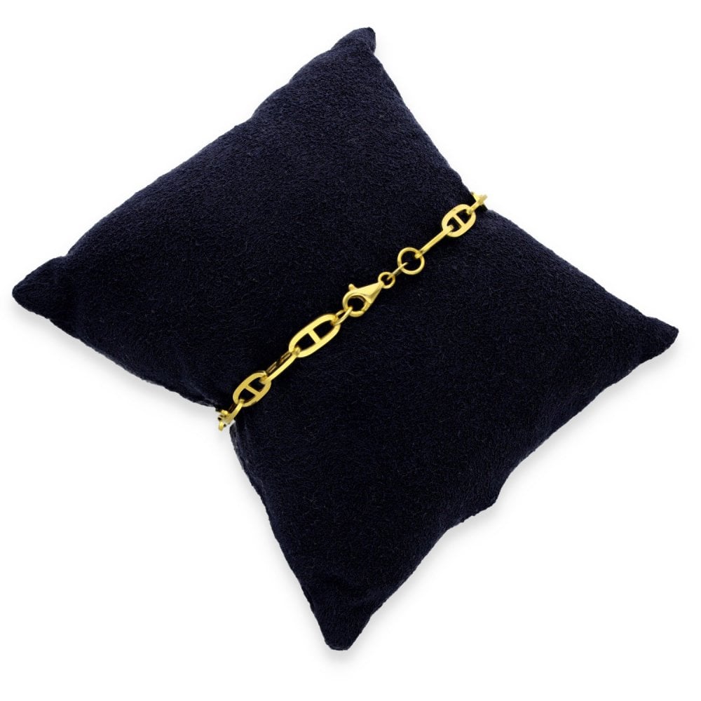 9ct Yellow Gold Anchor Bracelet - 7.5" - 3.7g