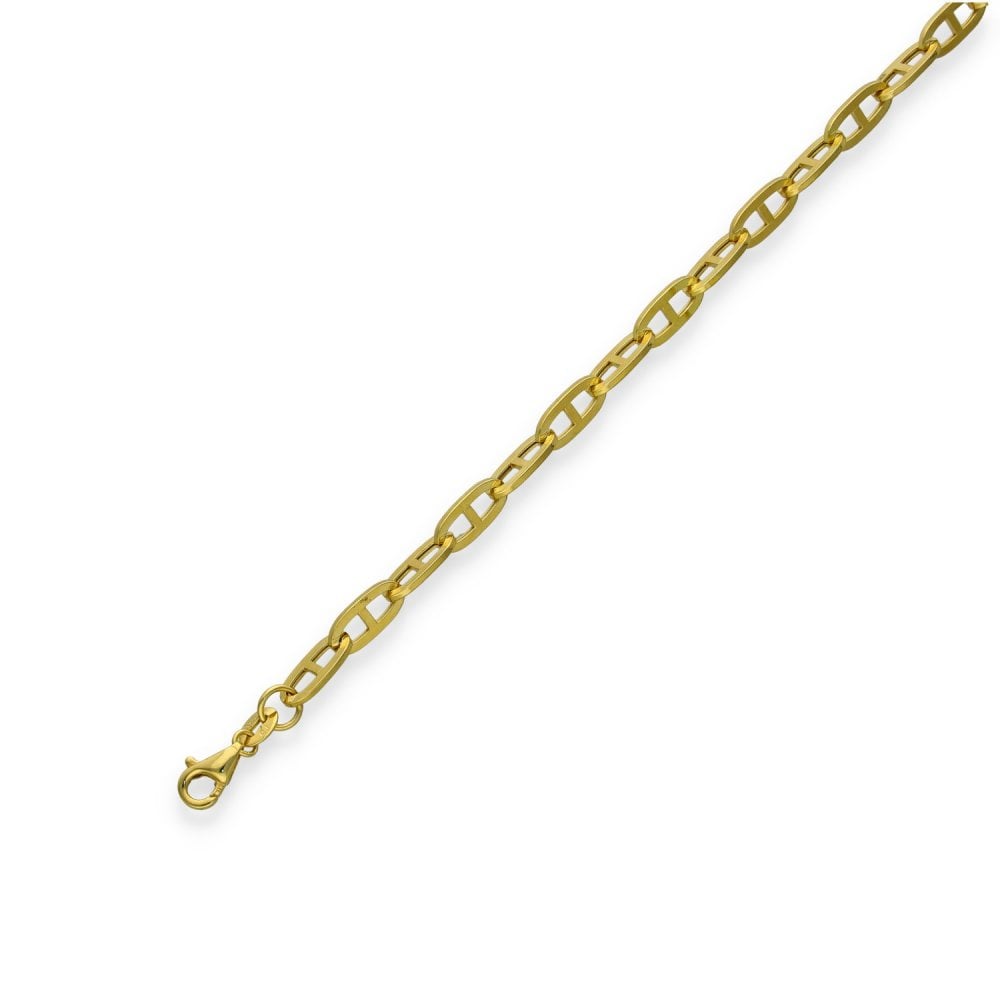 9ct Yellow Gold Anchor Bracelet - 7.5" - 3.7g