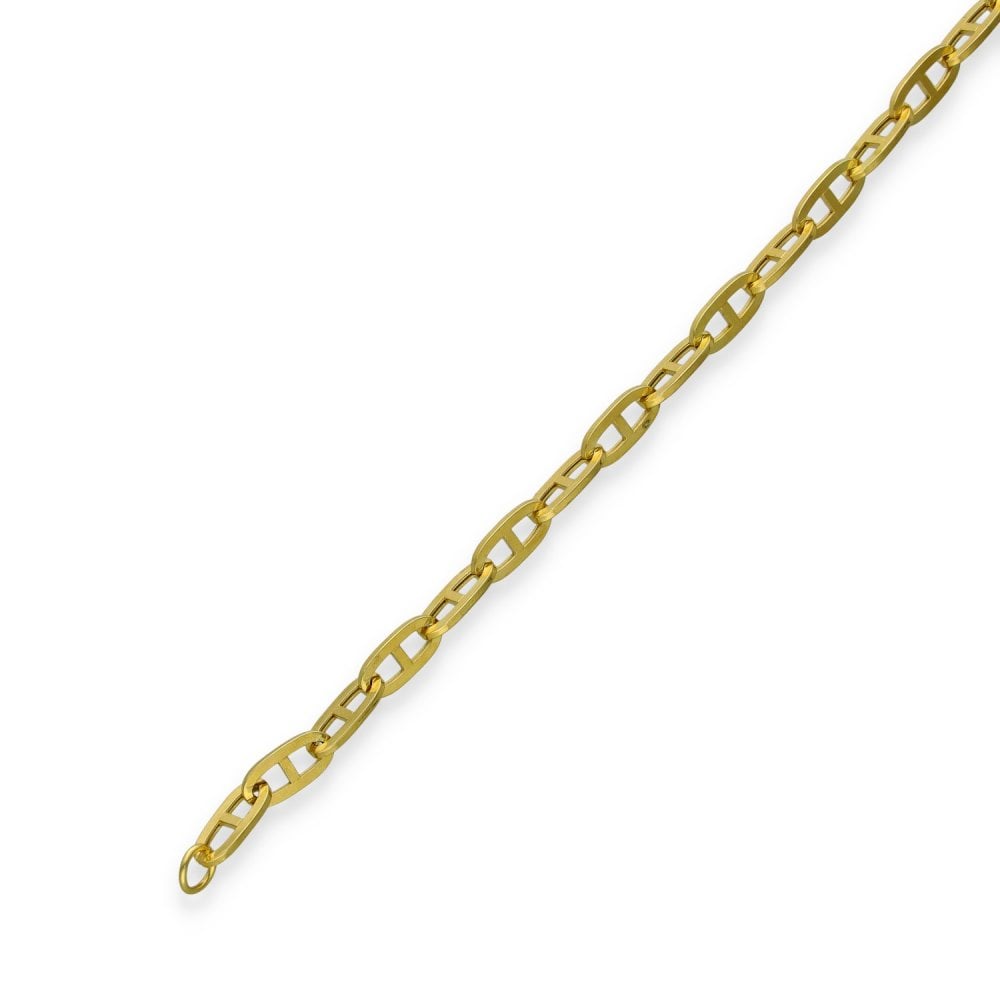 9ct Yellow Gold Anchor Bracelet - 7.5" - 3.7g