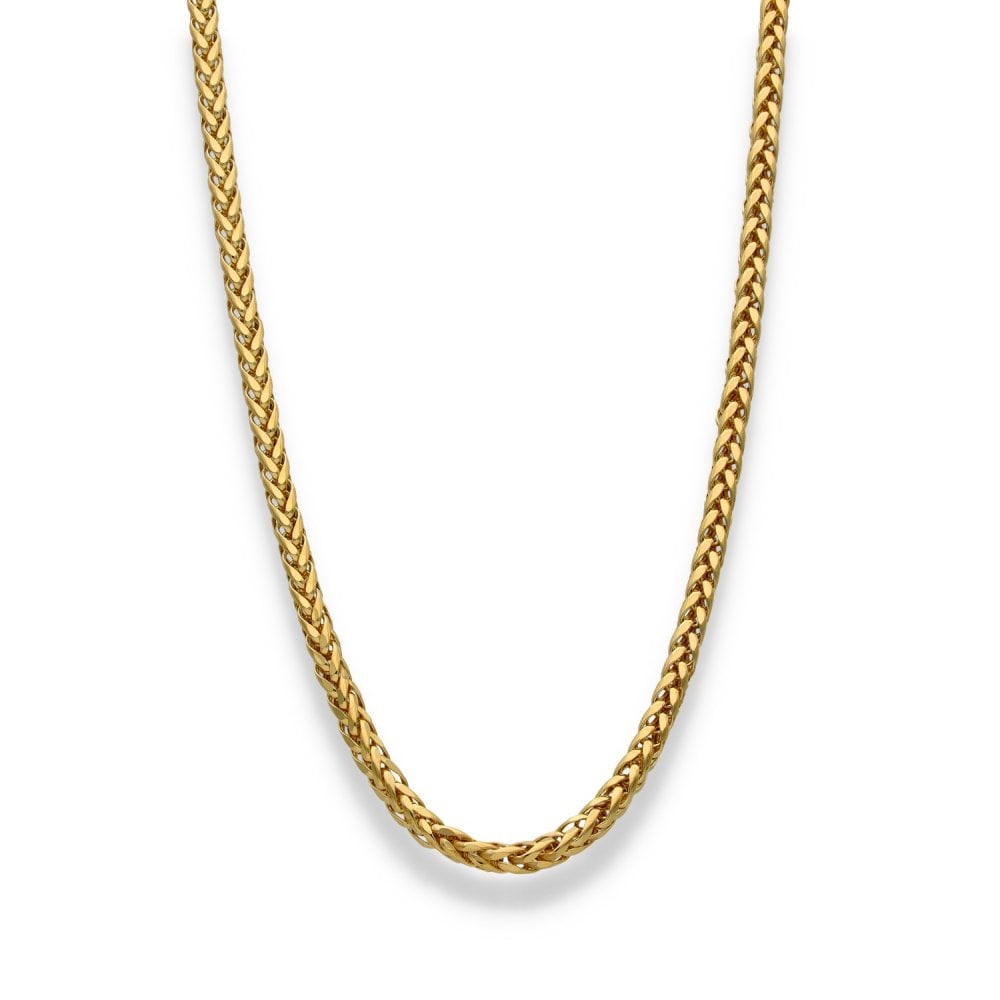 9ct Yellow Gold Hollow Spiga Chain - 22" - 10.3g