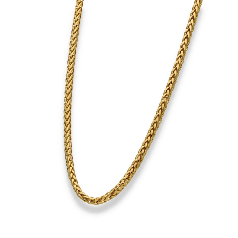 9ct Yellow Gold Hollow Spiga Chain - 22" - 10.3g