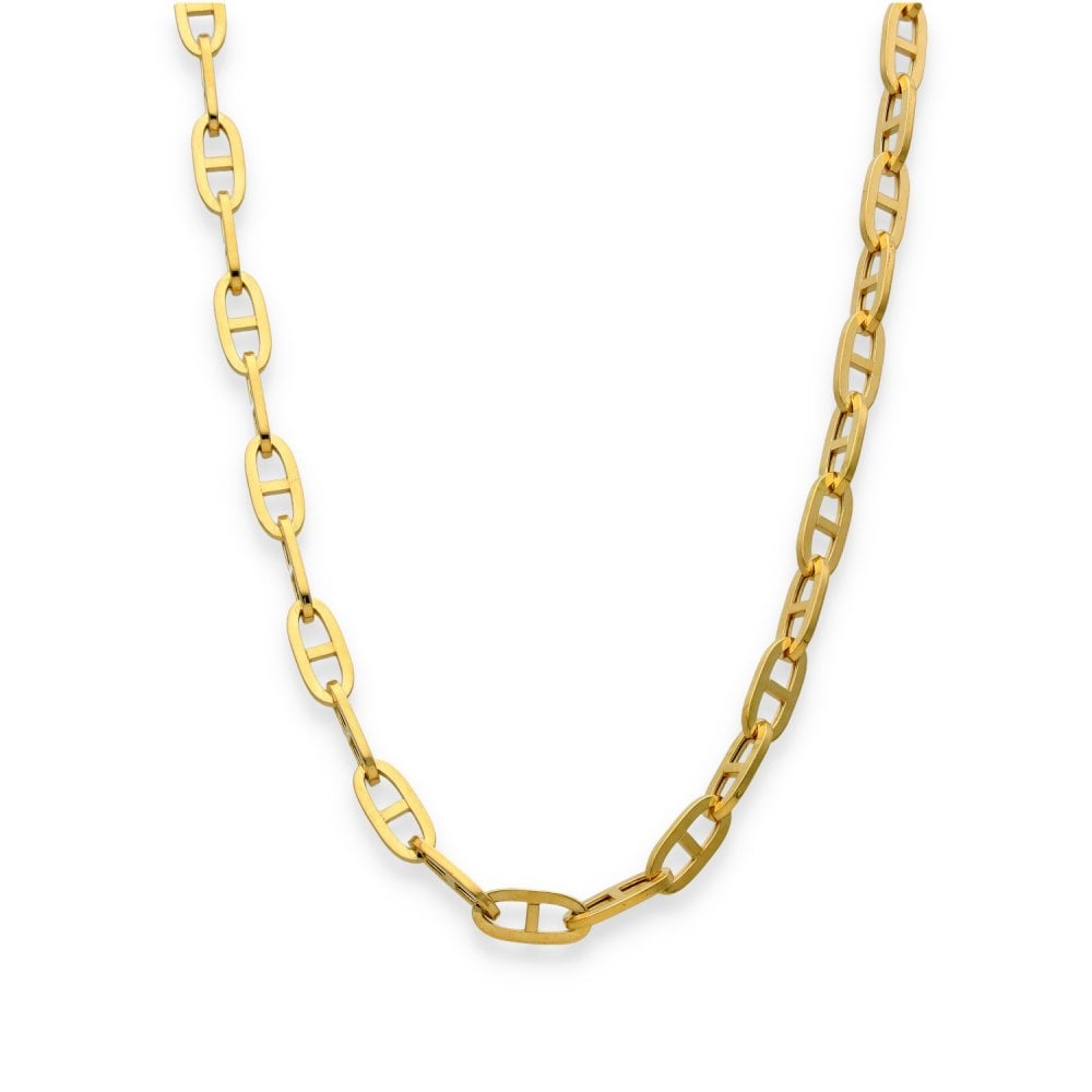 9ct Yellow Gold Anchor Chain - 18" - 8.8g