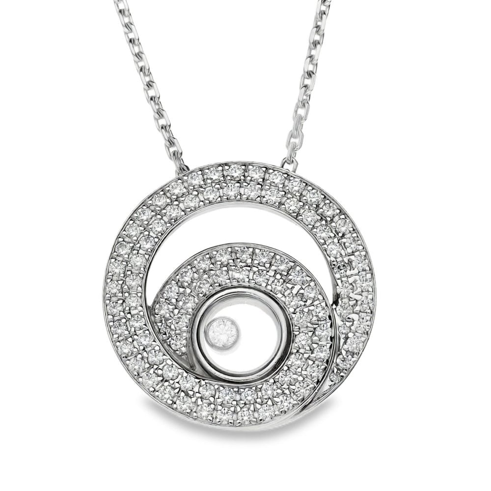 18ct Chopard Happy Spirit Diamond Pendant & Necklace