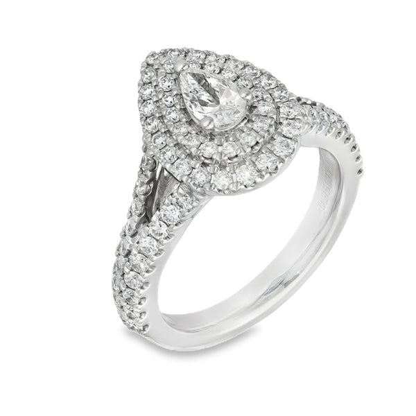 950 Platinum Vera Wang Diamond Cluster Ring - Size J - 0.95ct