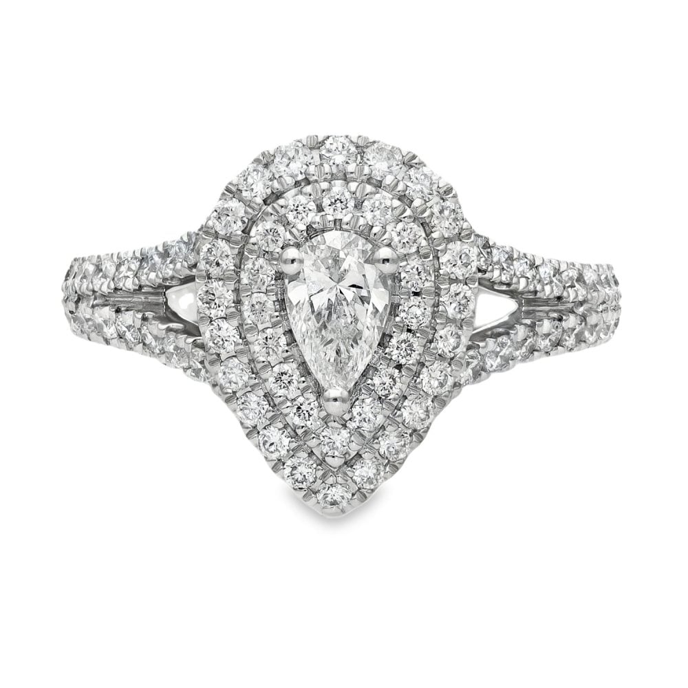 950 Platinum Vera Wang Diamond Cluster Ring - Size J - 0.95ct