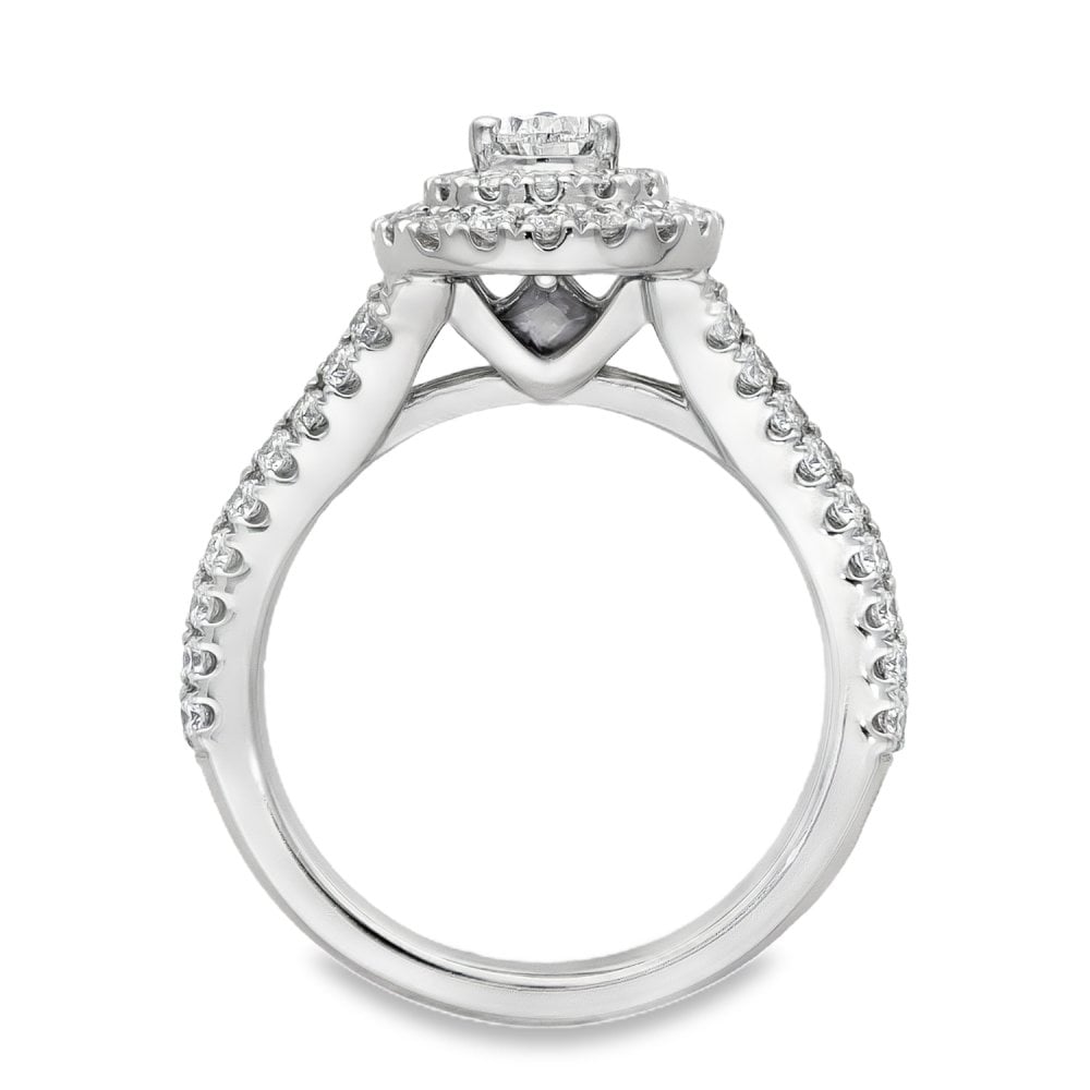 950 Platinum Vera Wang Diamond Cluster Ring - Size J - 0.95ct