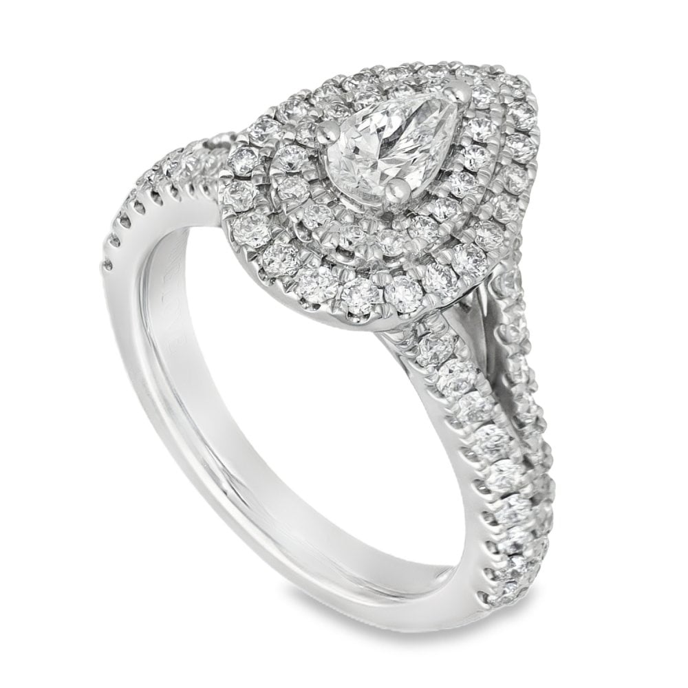 950 Platinum Vera Wang Diamond Cluster Ring - Size J - 0.95ct